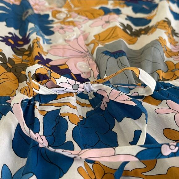 52Seven Floral Midi Dress Spring Summer Fall Pockets Fun Flirty ButtonUp Size 16 - Picture 5 of 12